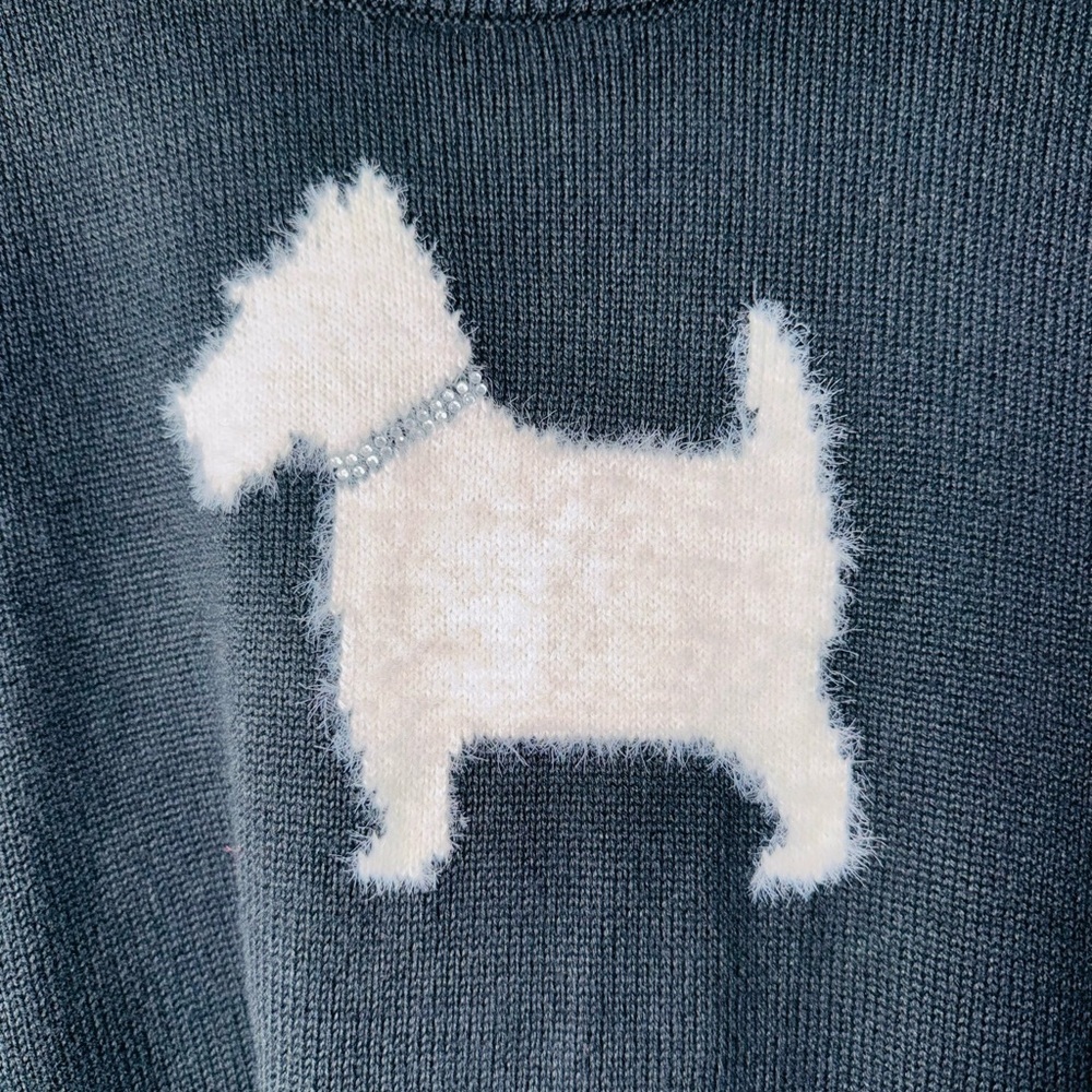 Charter Club Black and White Dog Sweater - Picture 3 of 5